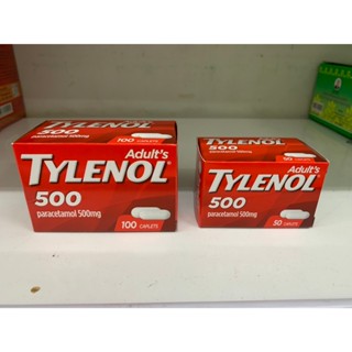 Tylenol 500 mg ยาแก้ปวด ลดไข้ พาราเซตามอล กระปุก 50เม็ด และ …
