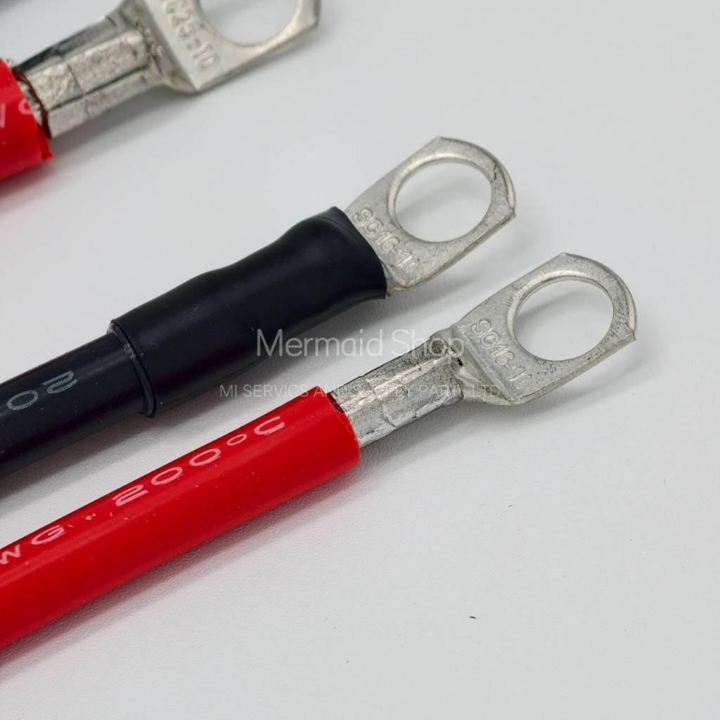 สายแบตเตอรี่ ซิลิโคน 200องศา 4AWG 6AWG รู 10 มม.