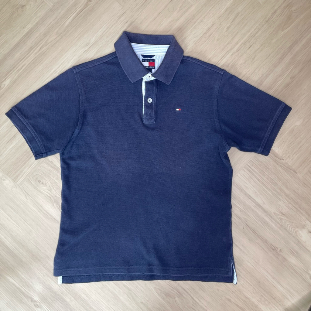 ⚡️พร้อมส่ง⚡️เสื้อโปโล Tommy Hilfiger สีกรม อก 36 นิ้ว
