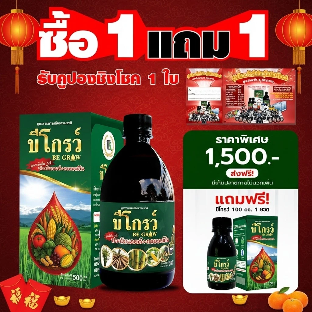 บีออแกนิคโกรว์ B Organic Plus พร้อมส่ง 💥กรดอะมิโน + ฟลาโวนอยด์ ออร์แกนิคแท้ ปุ๋ยอินทรีย์ ใช้ง่าย 1 ขวด