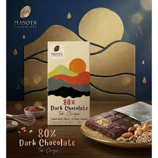 Dark Chocolate Bar 55 g. - ดาร์กช็อคโกแลตบาร์ MaSoTa จากเมล็ดโกโก้ที่ปลูก​ใน​พื้นที่​จังหวัด​ตาก​