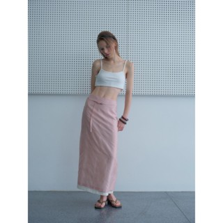 TWO-LAYERS  TRANSPARENT  MIDI SKIRT กระโปรงทูเลเยอร์ ผ้าโปร่…