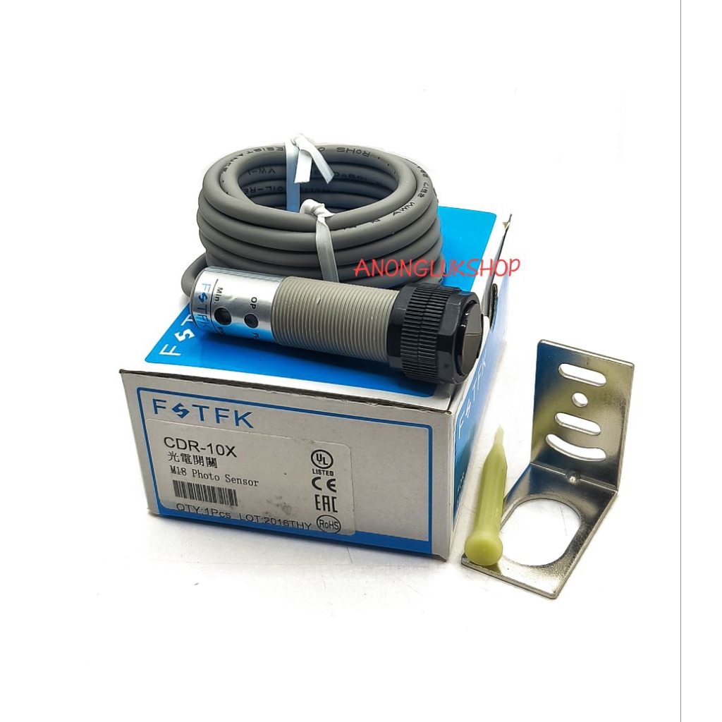 CDR-10X  CDR10X FOTFK เซ็นเซอร์ตรวจจับวัตถุ M18  4สาย 10-30VDC ระยะจับ 10CM ชนิด NPN/PNP  NO