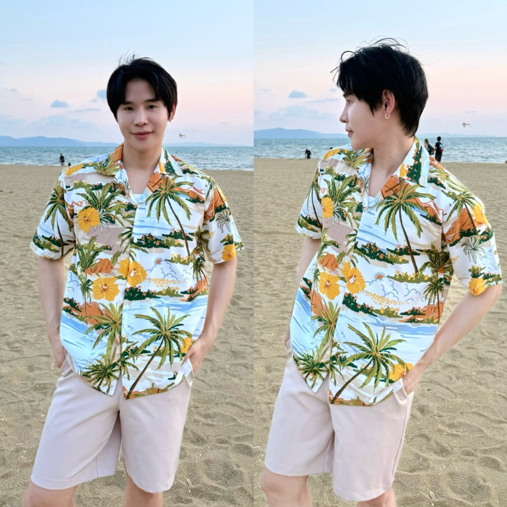 [ส่งทันที กทม.1 วัน] S2: ลายใหม่ 2026 เสื้อเชิ้ตฮาวาย เสื้อสงกรานต์ ลายใบไม้ ลายดอก แบบไม่ซ้ำใคร ผ้าไหมอิตาลี รูปที่ 2