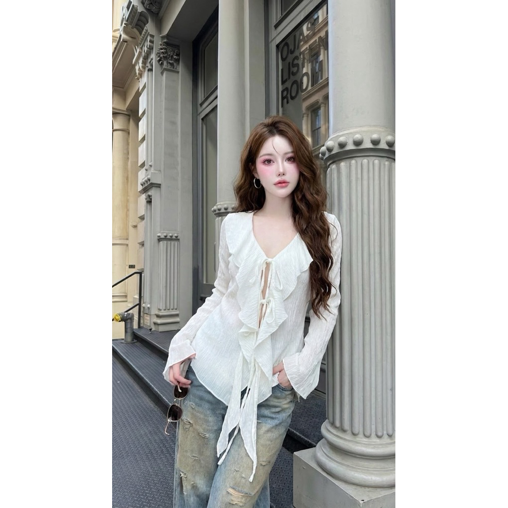 Whisper Ruffle Top เสื้อระบายเลเยอร์พลิ้ว ใส่สวยดูเพรียว รูปที่ 4