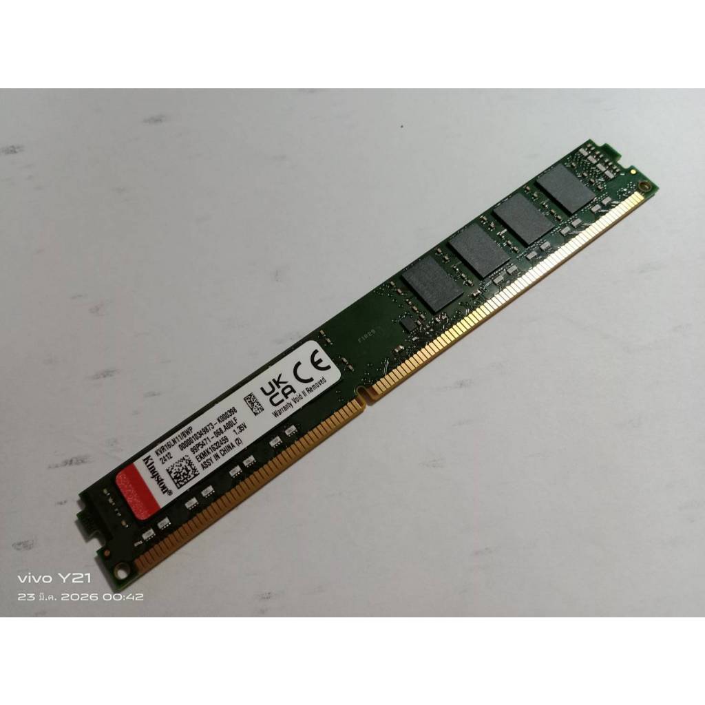Ram Kingston DDR3L bus1600/8G แบบ 16 ชิป รหัส KVR16์LN11/8WP  สำหรับ PC