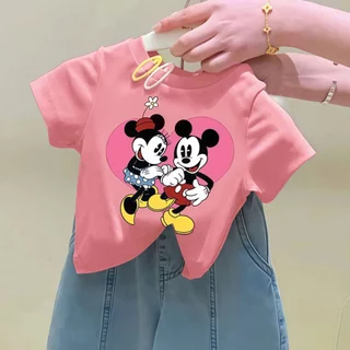 Beryl kids🌸เสื้อผ้าเด็กฤดูร้อน🎀เสื้อยืดแขนสั้นเด็กหญิง คอกลม พิมพ์ลายการ์ตูนน่ารัก ลำลองและทันสมัย สวมใส่สบาย