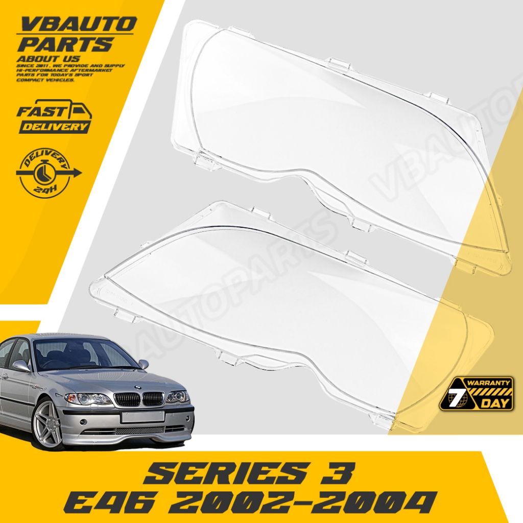 เลนส์ไฟหน้า BMW(Series 3 (E46) 02-04) + กาวติดเลนส์ไฟหน้า [ราคาต่อคู่]