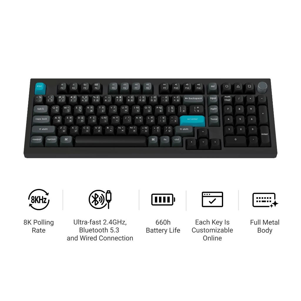 Keychron Q5 Ultra 8K Wireless Custom Mechanical Keyboard ไร้สายขนาด 96%