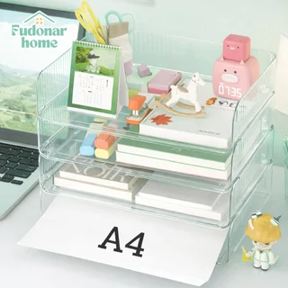 Fudonar ชั้นวางเอกสาร A4 แบบซ้อนได้ ราคาต่อ 1 ชั้น เพิ่มชั้นได้ เก็บเอกสารบนโต๊ะ