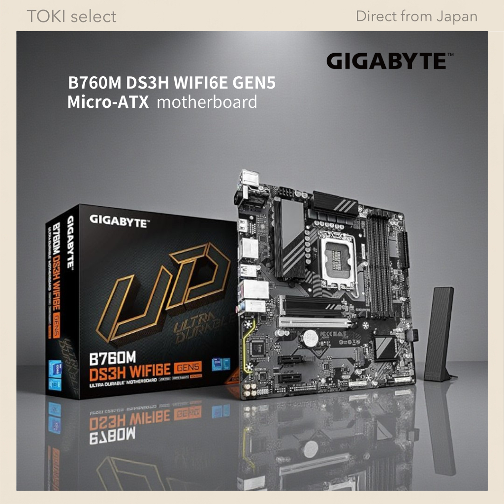 GIGABYTE B760M DS3H GEN5 Micro ATX Motherboard – Intel LGA1700, DDR5, PCIe 5.0, M.2, USB3.2