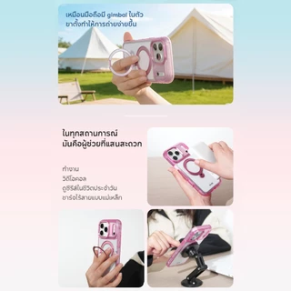 SHS CASE เคส เคสใส กันกระแทก ไม่เหลือง ขาตั้งหมุนได้ 360° สำหรับ iP 17 Pro Max/17 Pro/17/Air/16 Pro Max/16 แม่เหล็ก