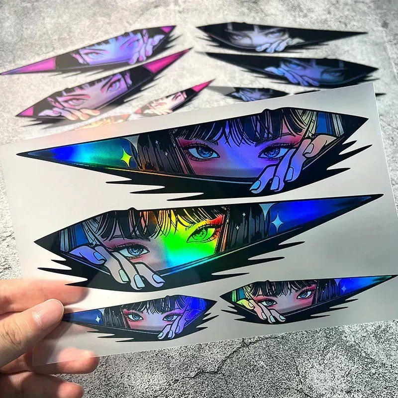 LIUOOP สติ๊กเกอร์คลุมรอยขีดข่วนรถ  สติกเกอร์ยานพาหนะไฟฟ้าสาวแอนิเมชั่นสองมิติ สติ๊กเกอร์จักรยานสะท้อนแสงส่วน บุคคล 4 ชิ้ ราคา ถูกที่สุด ดีลบีเคเค แกลเลอรีภาพที่ 9