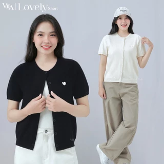 VILA | LOVELY SHORT VL123 เสื้อ Lovely แขนสั้น คอกลม โลโก้หัวใจ