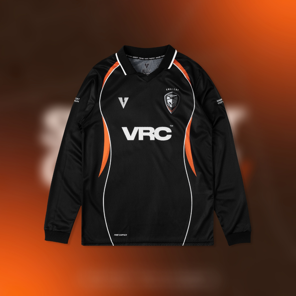 VOLT RUNNING x SWATCAT เสื้อวิ่งแขนยาว รุ่น Acce 003 Black สีดำ