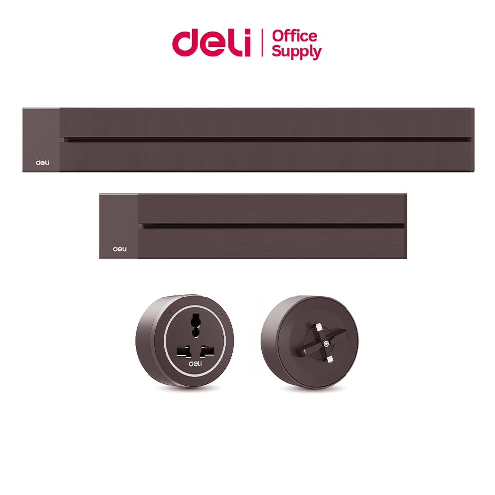 Deli อแดปเตอร์ หัวอแดปเตอร์รางสไลด์ 2500W ล็อคแน่นกันหลุด ทนร้อนสูง พร้อมไฟ LED แจ้งสถานะ Adapter