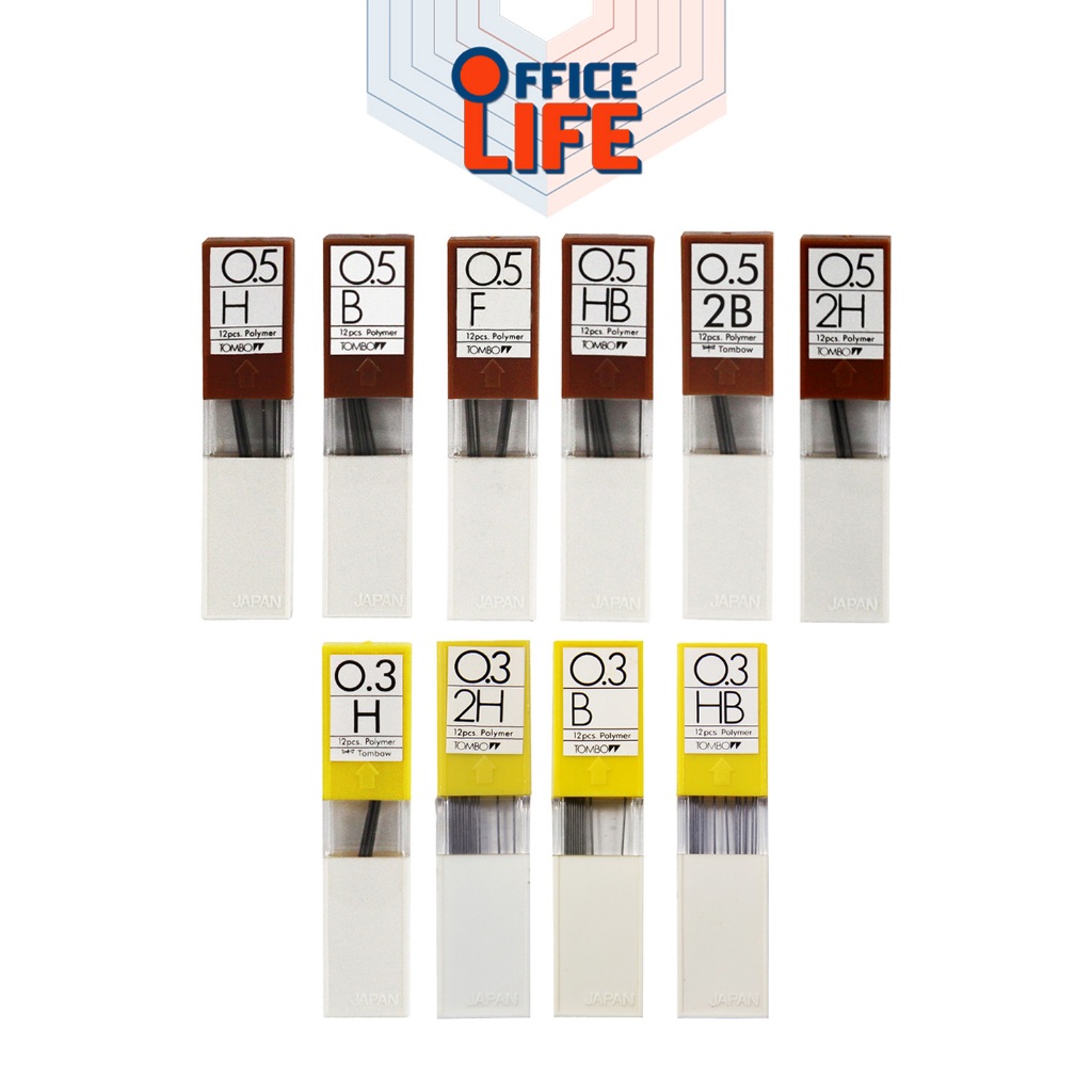 TOMBOW MONO (ทอมโบ โมโน) ไส้ดินสอ รุ่น EX05P/ EX03P ขนาด 0.5/ 0.3 MM ความเข้ม H/ B/ F/ 2H/ HB/ 2B ( 
