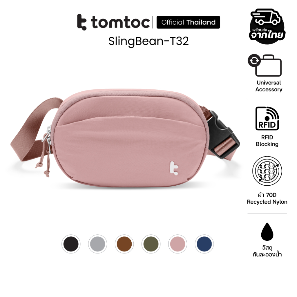 Tomtoc SlingBean-T32 กระเป๋าคาดอกและคาดเอว ความจุ 1.5L