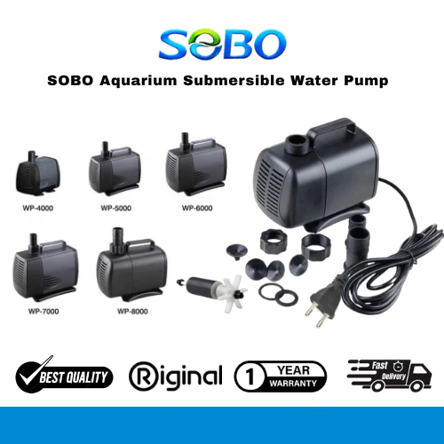 SOBO ปั๊มน้ําใต้น้ําตู้ปลา WP-4000 / WP-5000 / WP-6000 / WP-7000 / WP-8000 ปั๊มไหลสูง