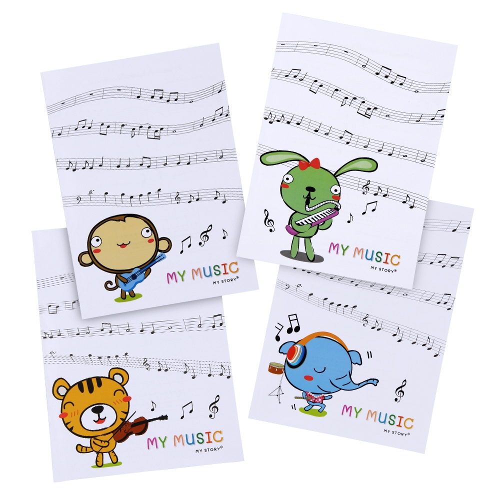 สมุดจดโน้ตดนตรี ขนาด B5 ลาย My Music My Story ปกพลาสติก สมุดโน้ตพิมพ์เส้นบรรทัด 5 เส้น (มีหลายลาย)