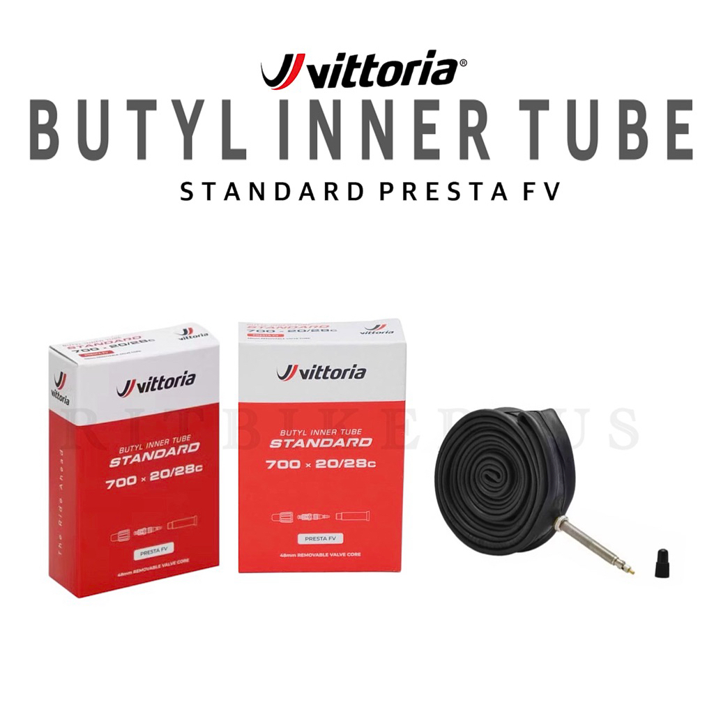 New2026 ยางในจักรยาน Vittoria Standard Inner Tube 700x20-28c FV 48mm 60mm 80mm (สินค้าบริษัท) แพ็คเกจใหม่