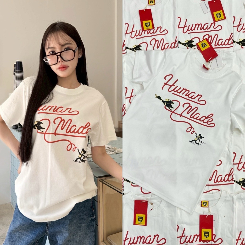Human shirt • เสื้อยืดแขนสั้น รุ่นใหม่ชนช้อปเกาหลีเลยค่า น่ารักมากกกๆ งานสกรีนหน้าตามแบรนด์ดัง