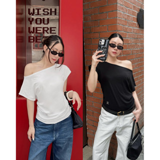 THESUNCO-MAYO TOP มาโย (ลด30% สินค้า Trendy)เสื้อยืดปาดไหล่ …