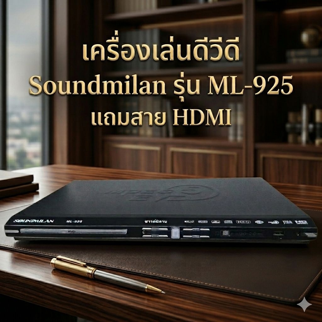 เครื่องเล่น DVD VCD CD USB ยี่ห้อ SOUNDMILAN ซาวด์มิลาน  รุ่น ML-925 มีช่อง HDMI(แถมสาย HDMI)