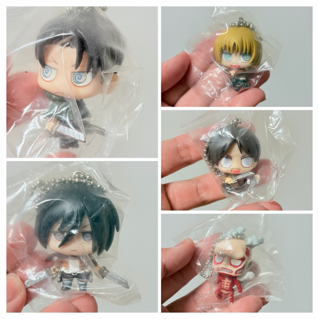 (งานแท้ สินค้ามือสองจากญี่ปุ่น) โมเดล กาชาปอง Gashapon อนิเมะ AOT Attack on Titan เอเลน ผ่าพิภพไททัน  มิคาสะ ไททัน ลีวาย