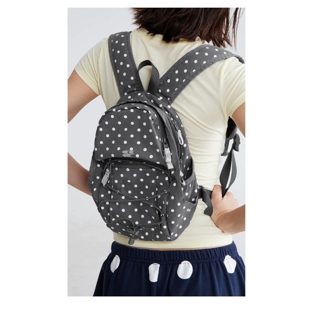 (Preorder) Crying Center Mini Polka Backpack - กระเป๋าเป้ไนลอนลายจุด