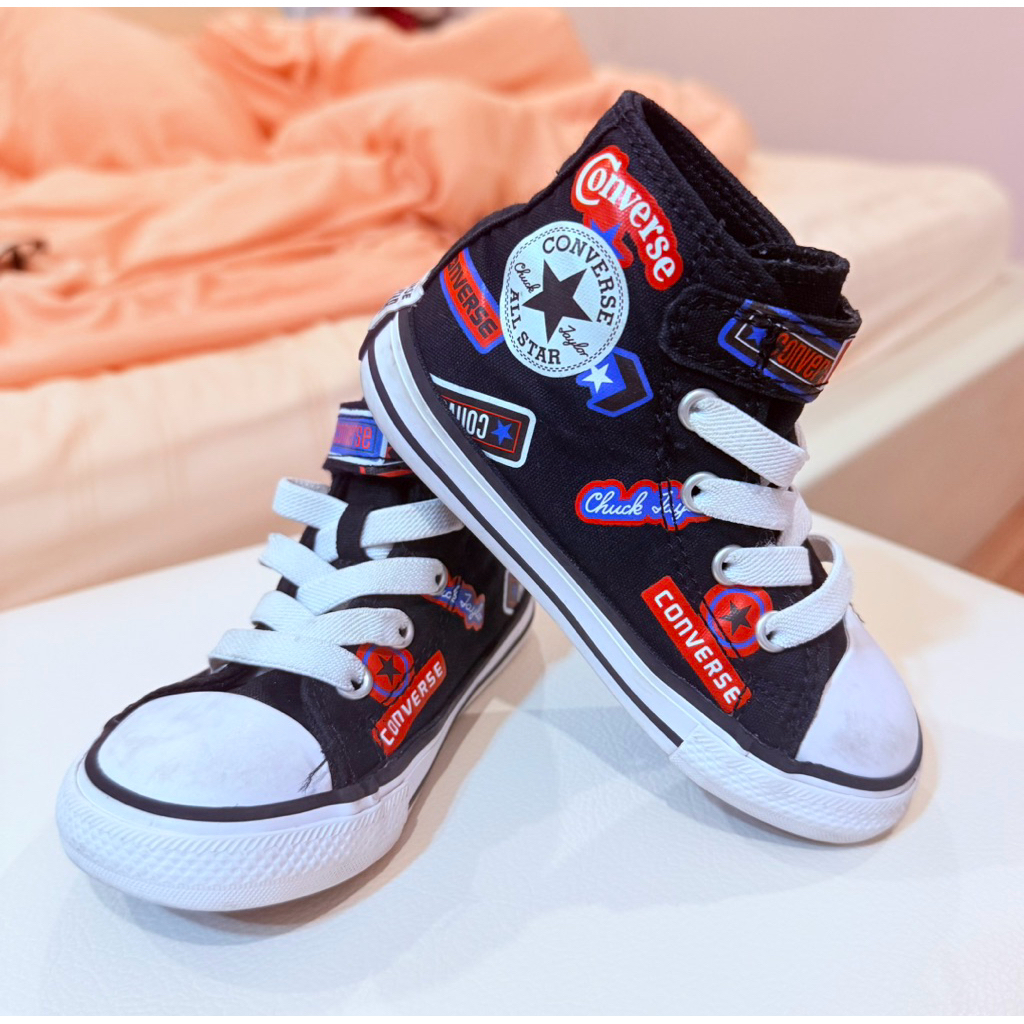 Converse รองเท้าผ้าใบเด็ก แบบหุ้มข้อ ขนาด 14 cm