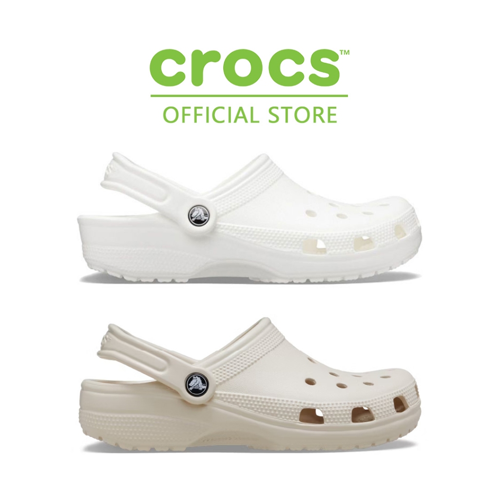 รองเท้า Crocs รุ่นคลาสสิก สีครีม/ขาว เข้ากับทุกลุค ระบายอากาศดี