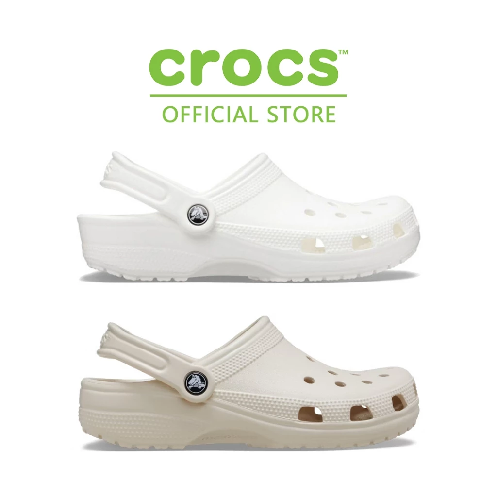 รองเท้า Crocs รุ่นคลาสสิก สีครีม/ขาว เข้ากับทุกลุค ระบายอากาศดี