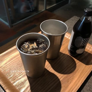 แก้วน้ำสแตนเลสแบบเย็น 500มล. แก้วเครื่องดื่มสำหรับร้านอาหาร