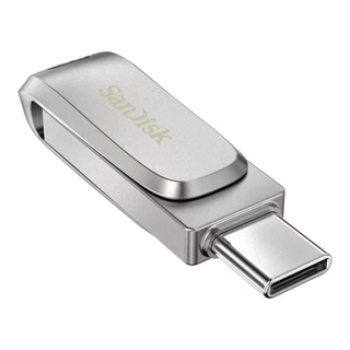 512 GB FLASH DRIVE (แฟลชไดร์ฟ) SANDISK ULTRA DUAL DRIVE LUXE USB TYPE-C - USB 3.2 GEN 1 USB-A & USB-C SILVER SDDDC4-512G