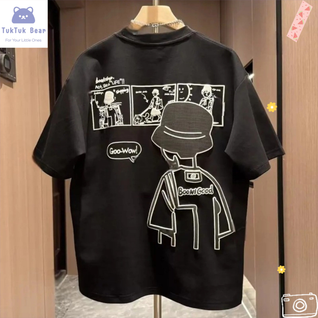 เสื้อยืดเด็กผู้ชาย เสื้อแขนสั้นเด็ก งานแฟชั่น ทรงหลวม ผ้านิ่ม สำหรับเด็ก1-6ขวบ