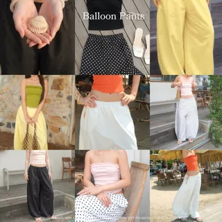 MURF Balloon Pants | กางเกงบอลลูน ผ้า2ชั้น ขากอง ทรงสวย ใส่ได้ทุกวัน คาเฟ่ ทะเล ผ้าไหมอิตาลีนุ่ม ใส่สบาย |MURF.BKK| B206