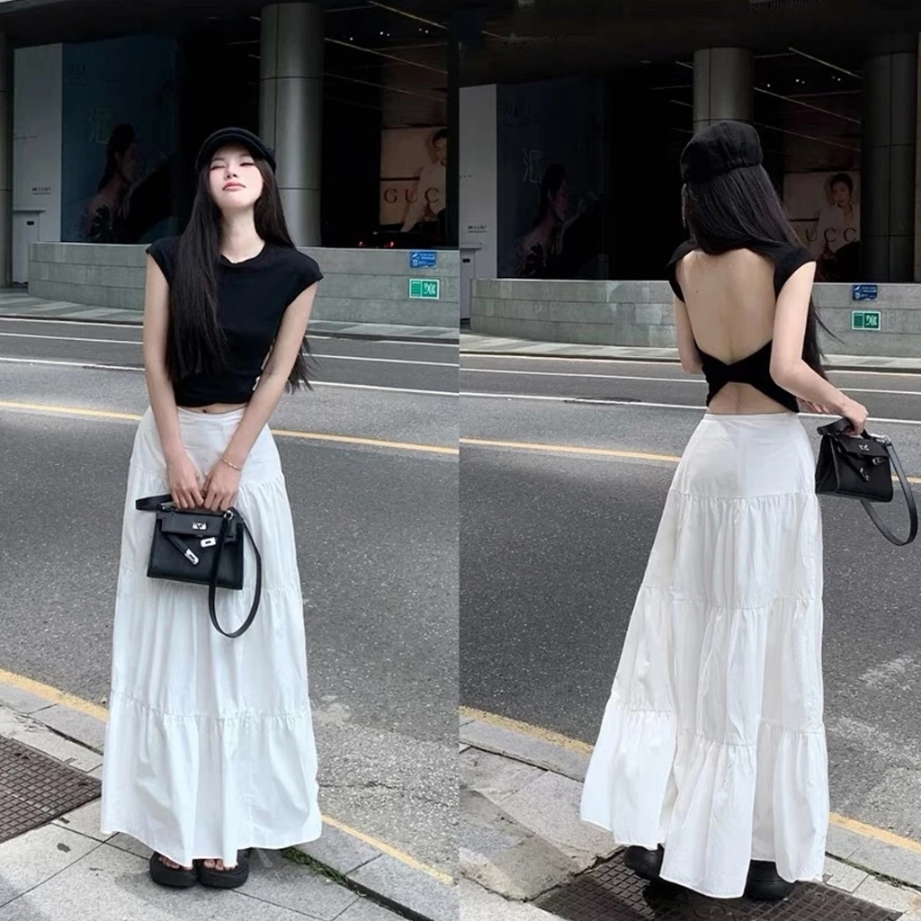 แฟชั่นผู้หญิง เดรสเค้ก 4 ชั้น ชุดไปทะเล ชุดเดรสผู้หญิง กระโปรง dress พลัสไซส์ผู้หญิงลดราคาล้างสต๊อก