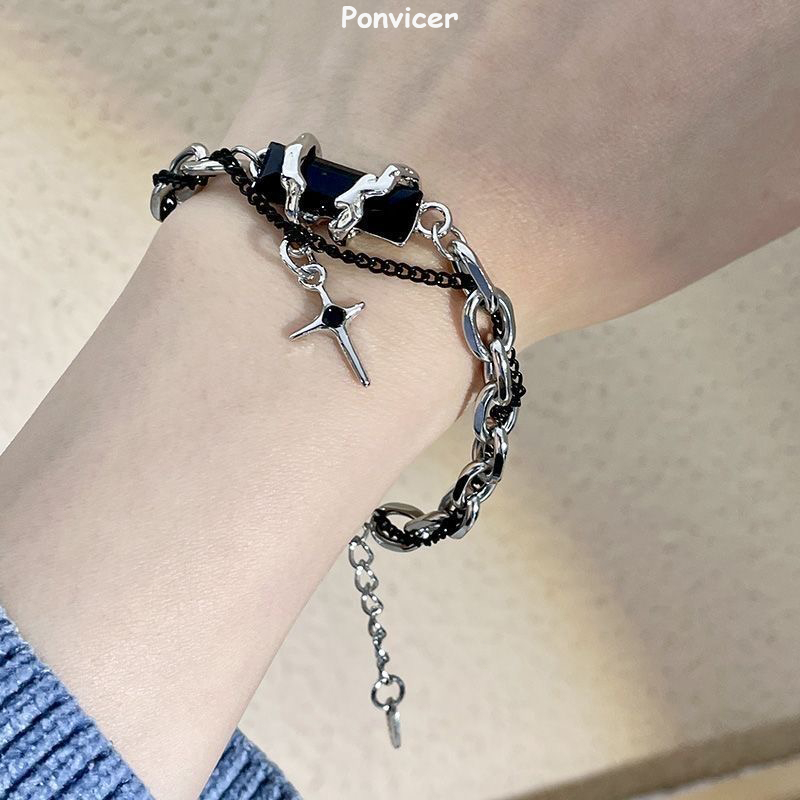 【COD】สร้อยข้อมือลาย Starry Winding ผู้ชาย เท่ ฮิปฮอป หล่อ ไฮเอนด์ สไตล์เรียบง่าย