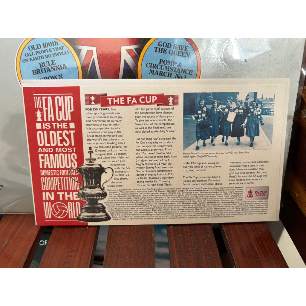 THE FA CUP POSCARD พร้อมซองจดหมาย Royal Mail UK แท้ มือ1