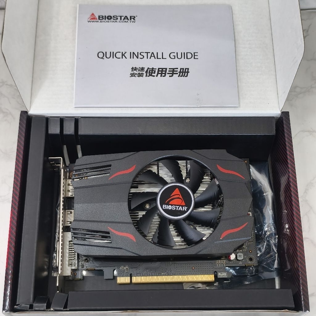 Biostar Radeon RX 550 4G DDR5 128bit มือสอง ไม่ต่อไฟเพิ่ม พร้อมใช้งาน