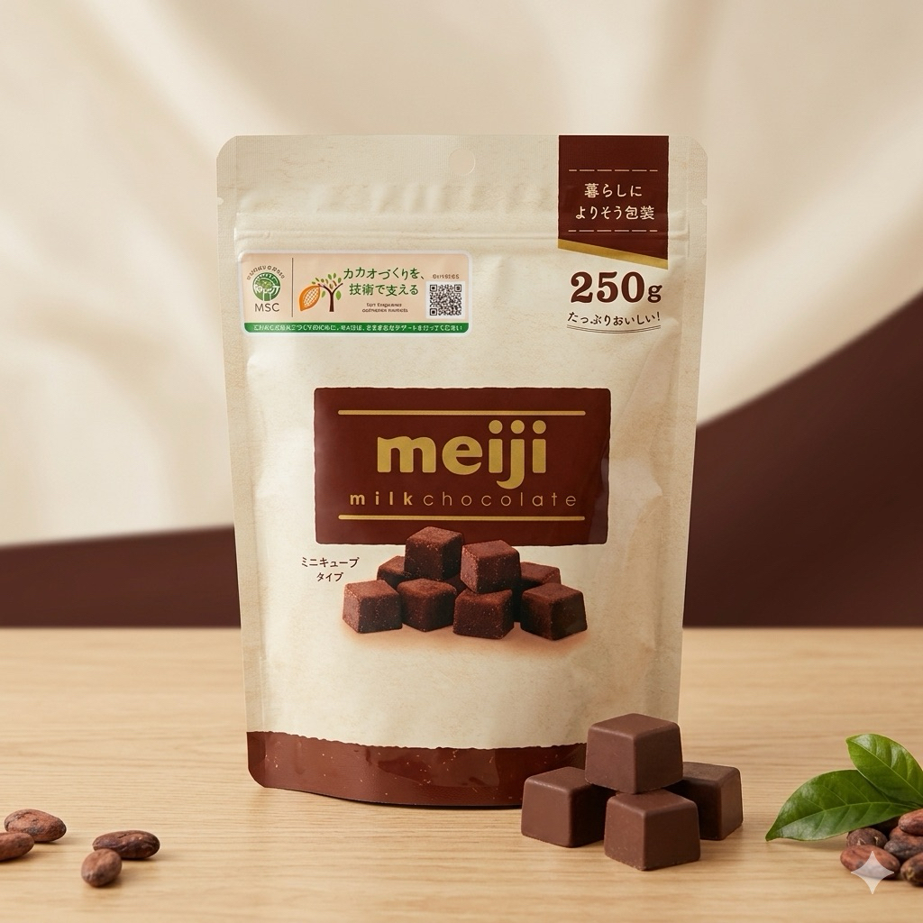 พร้อมส่งในไทย Meiji Milk Chocolate Mini Cube 250gพรีเมียมช็อกโกแลตผสมนม ทรงสี่เหลี่ยมลูกเต๋าเม็ดเล็ก