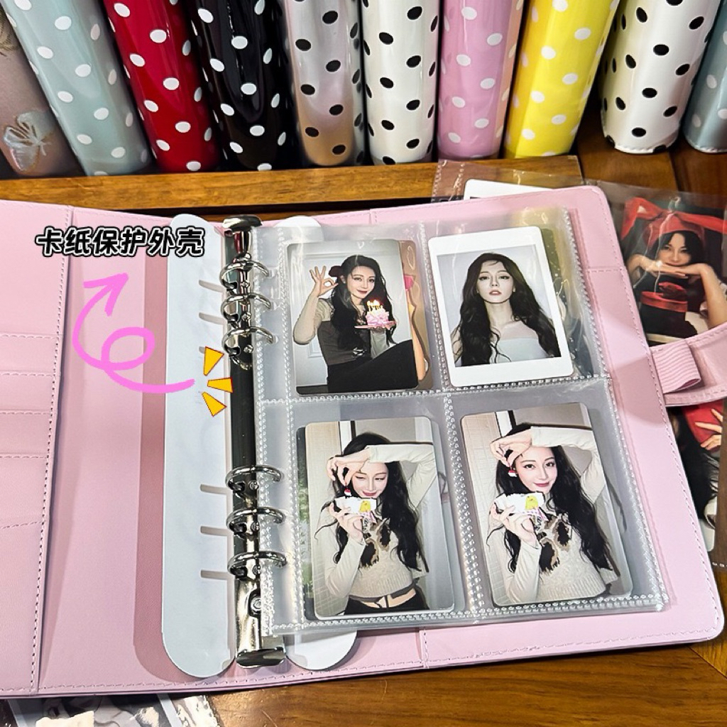 พร้อมส่ง🇹🇭แฟ้มหนังPUพาสเทล,Polka dotลายจุด (เฉพาะแฟ้ม) ขนาดA5 A6 แฟ้มเก็บการ์ด สมุดออมเงิน (AE) #B1 #B2 #I4 รูปที่ 7