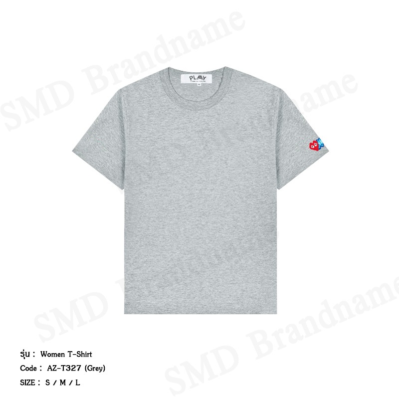 Play Comme des Garçons เสื้อยืดคอกลมผู้หญิง รุ่น Women T-Shirt Code: AZ-T327 (Grey)
