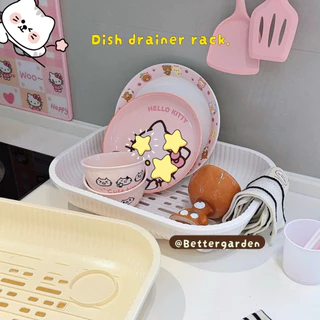 🏷️[Home]~ ที่คว่ำจานชามสไตล์มูจิ ที่วางจานชาม ที่คว่ำจานมินิมอล ของใช้ในครัว🍶 ที่คว่ำจาน 2 ชั้น ที่คว่ำจานพร้อมถาดรอง