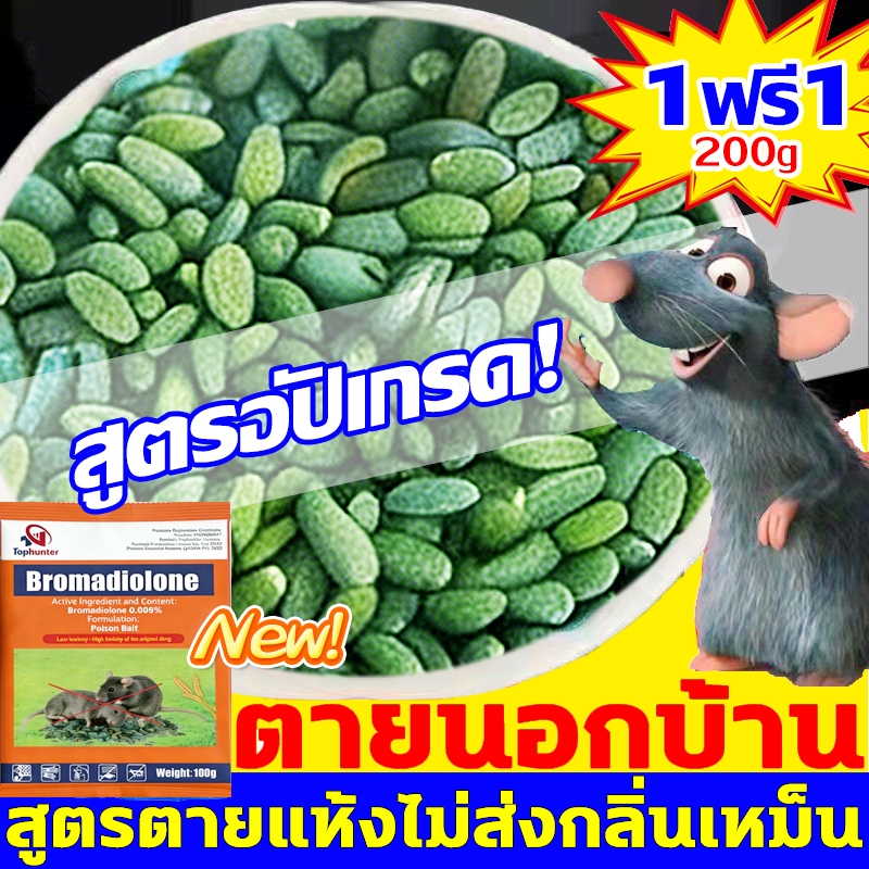 ยาเบื่อหนู เหยื่อกำจัดหนู ยากำจัดหนู ตายแห้ง ไม่มีกลิ่น ใช้ได้ทันที ไม่ต้องผสมอาหาร สำหรับบ้าน โกดัง ฟาร์ม