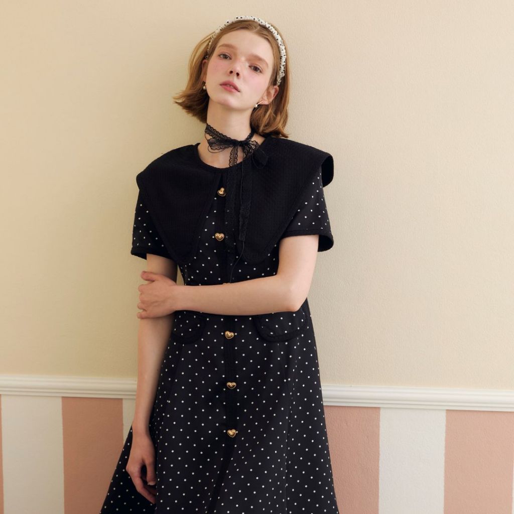 La Mignonne (XS-5XL) Lura Andrea Dress เดรสทำงานโทนเทาตัดขอบดำ เนื้อผ้าอย่างดีทรงสวยเบสิคมีเทสต้องมี ใส่ทำงานก็เก๋