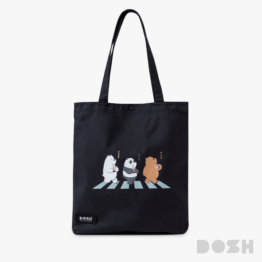 DOSH SHOPPING BAG WE BARE BEARS กระเป๋าผ้าแคนวาส รุ่น FBBB1000-BL