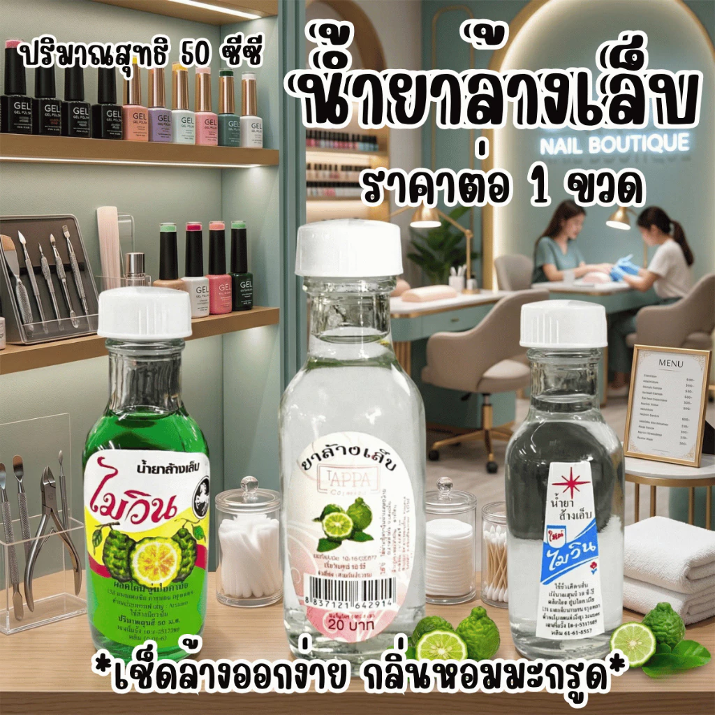 น้ำยาล้างเล็บ ล้างเล็บ เช็ดล้างออกง่าย กลิ่นหอมมะกรูด กลิ่นไม่ฉุน ทำความสะอาดสีเล็บ YP