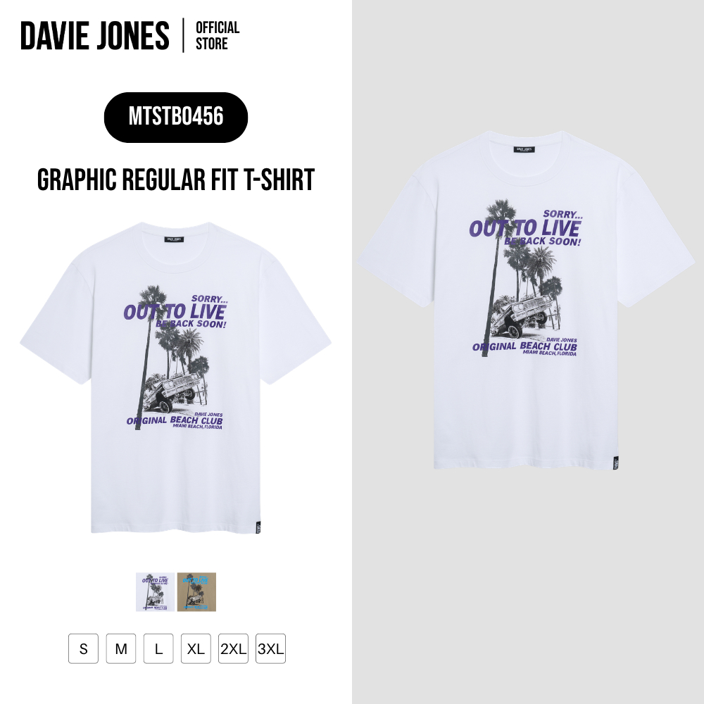 DAVIE JONES [BE FEARLESS] เสื้อยืดผู้ชาย Graphic Regular Fit T-Shirt สีเทา TB0487